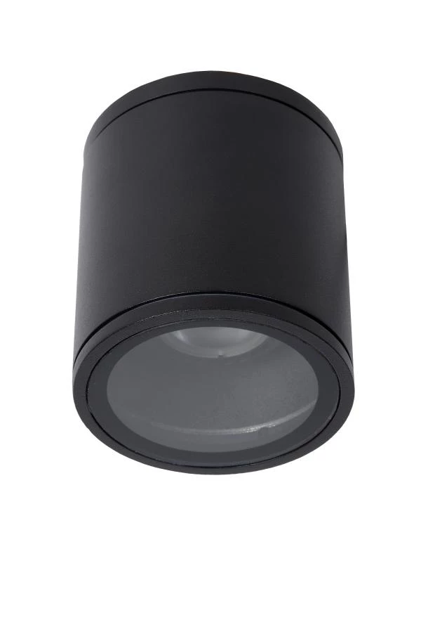 Lucide AVEN - Spot plafond Salle de bains - Ø 9 cm - 1xGU10 - IP65 - Noir - éteint